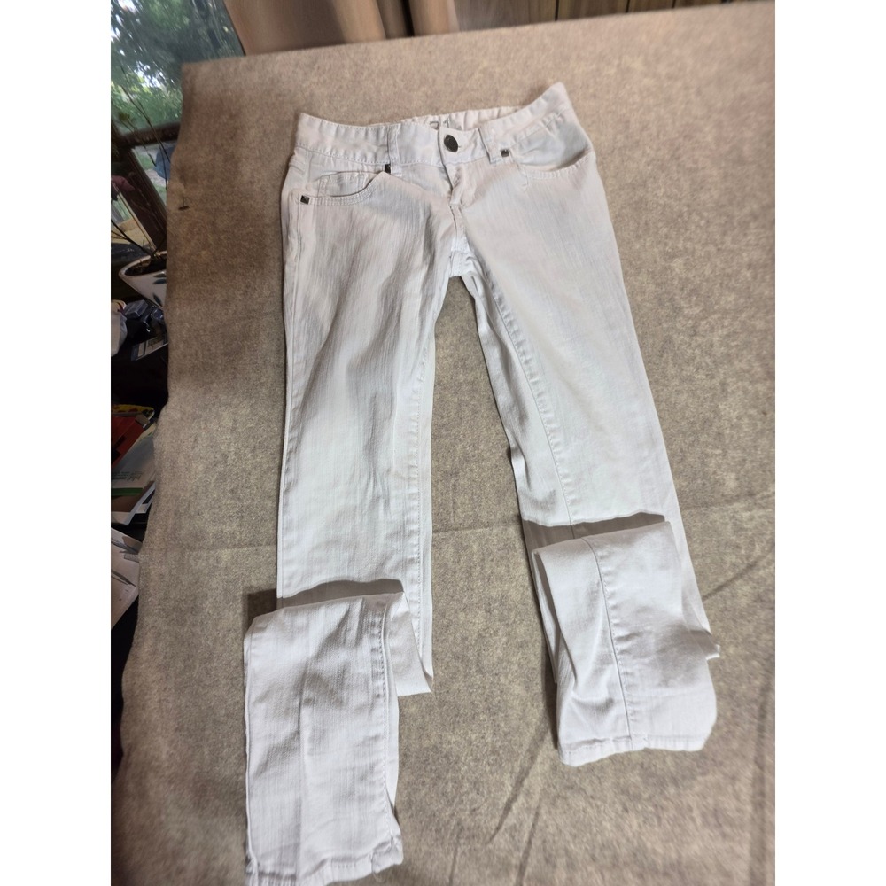 Mossimo Supply Co Womens White Slim Ankle Skinny Jeans Studded Size 3 Fit 6